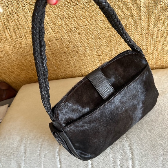 JULIANA Colezione Dark Brown Bag Combination of Calf fur and  genuine Leather. - Picture 3 of 12